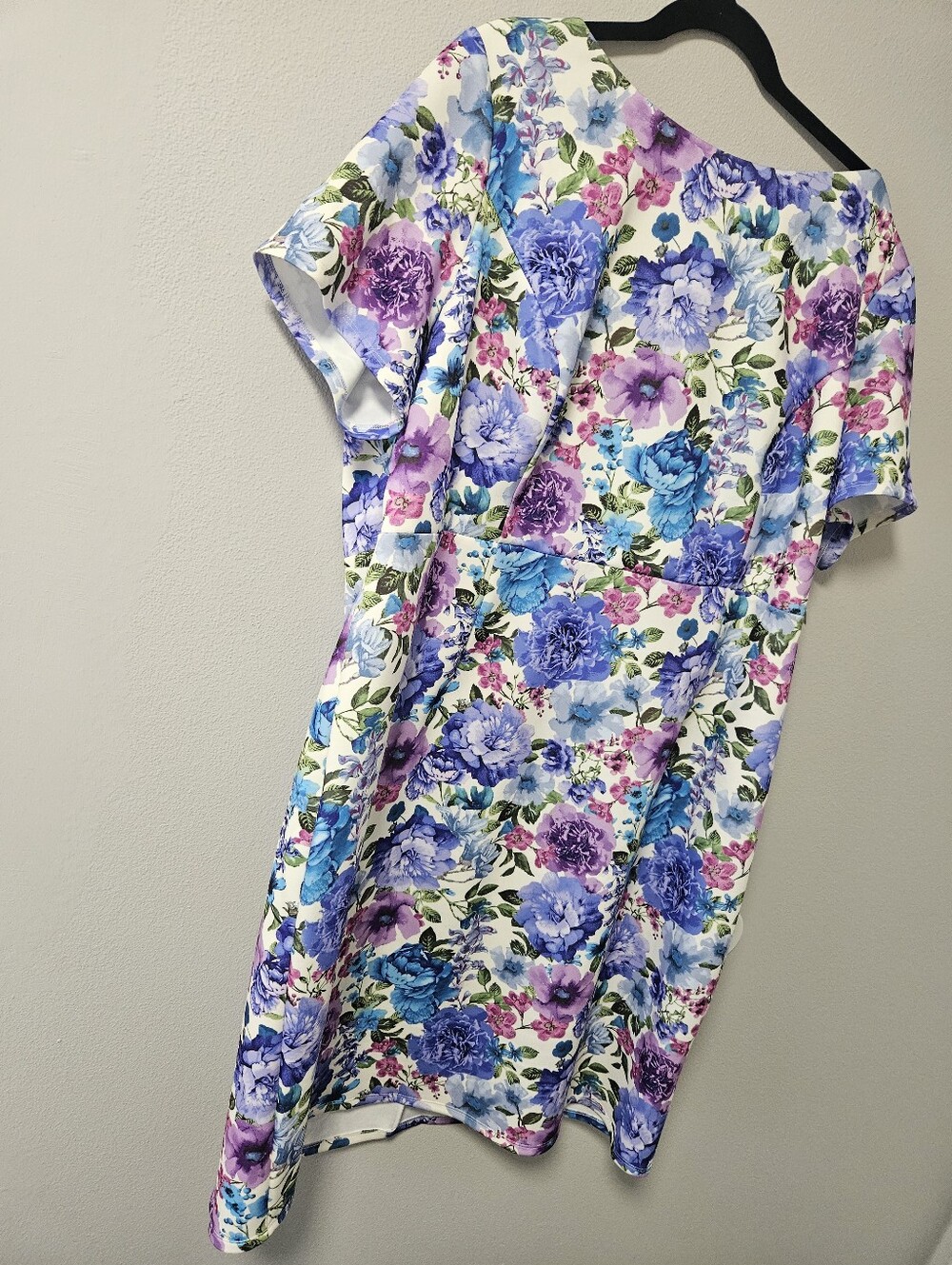 GLAMOUR NWT Floral Midi Sheath Dress in Purple, Blue & Pink 22W